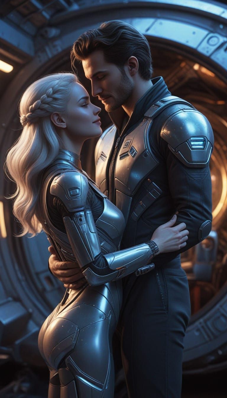 Warm Encounter at the Foot of a Futuristic Spacship