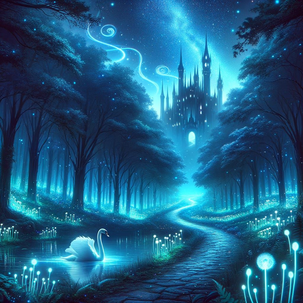 Mysterious Beauty Under Starlit Skies