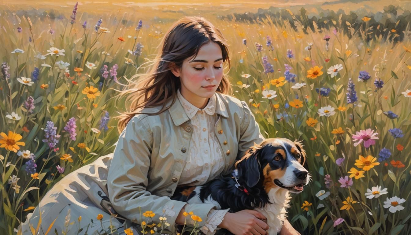 Girl with her Dog