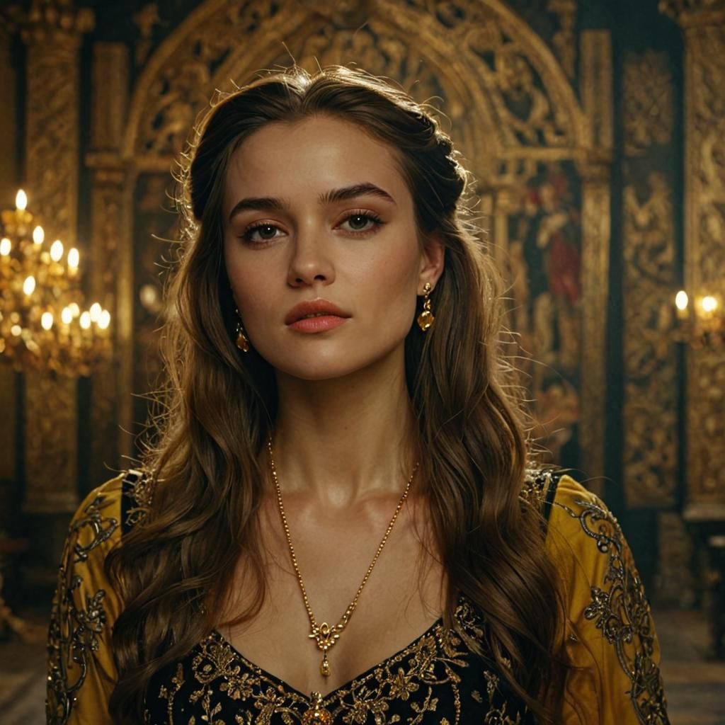 Medieval Lady in Royal Hall, Game of Thrones Style