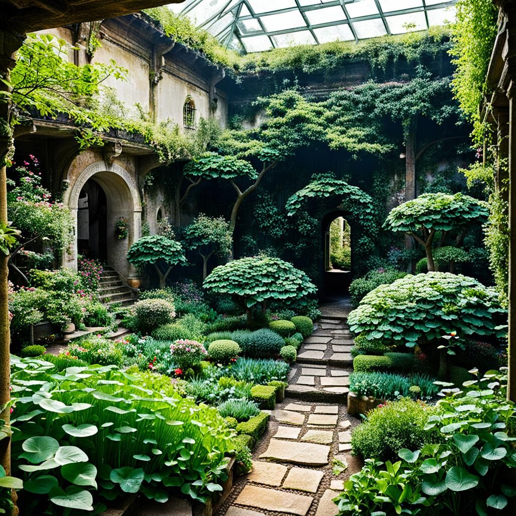 Lush Indoor Garden Scene