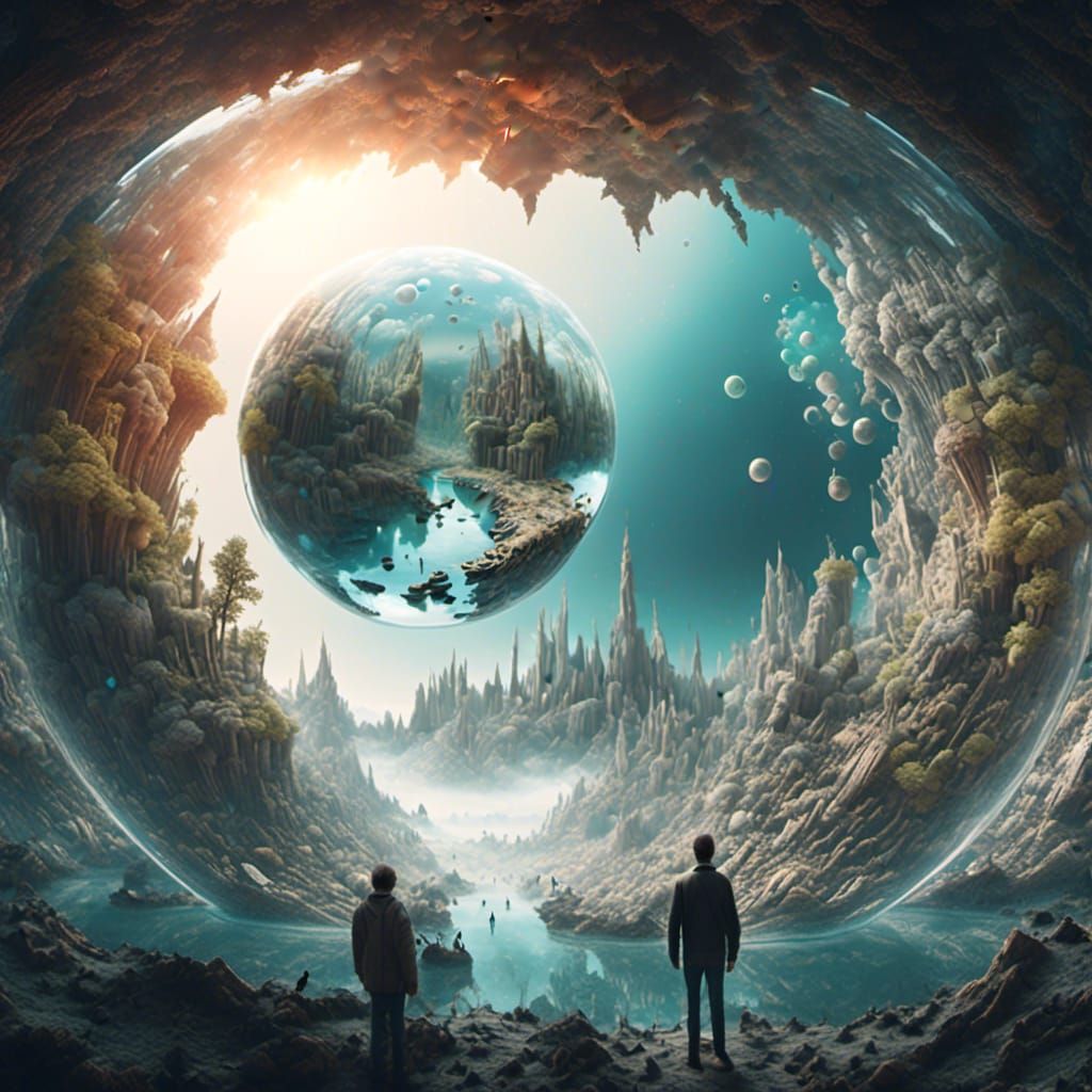 Glass Planet Double Exposure in Jules Verne Style