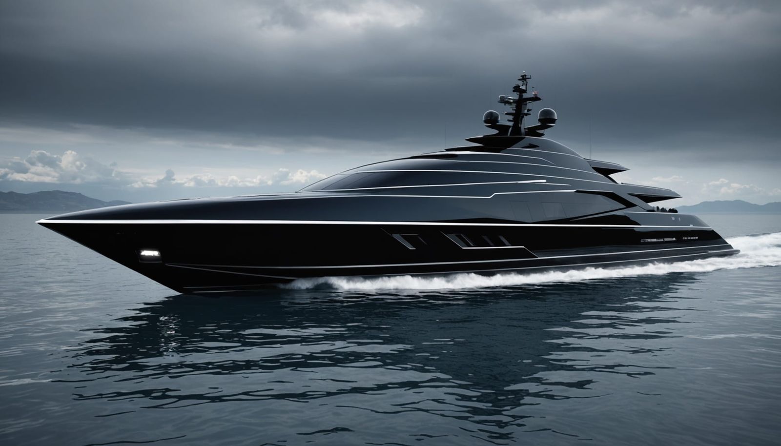 Futuristic Stealth Yacht in Men in Black Style