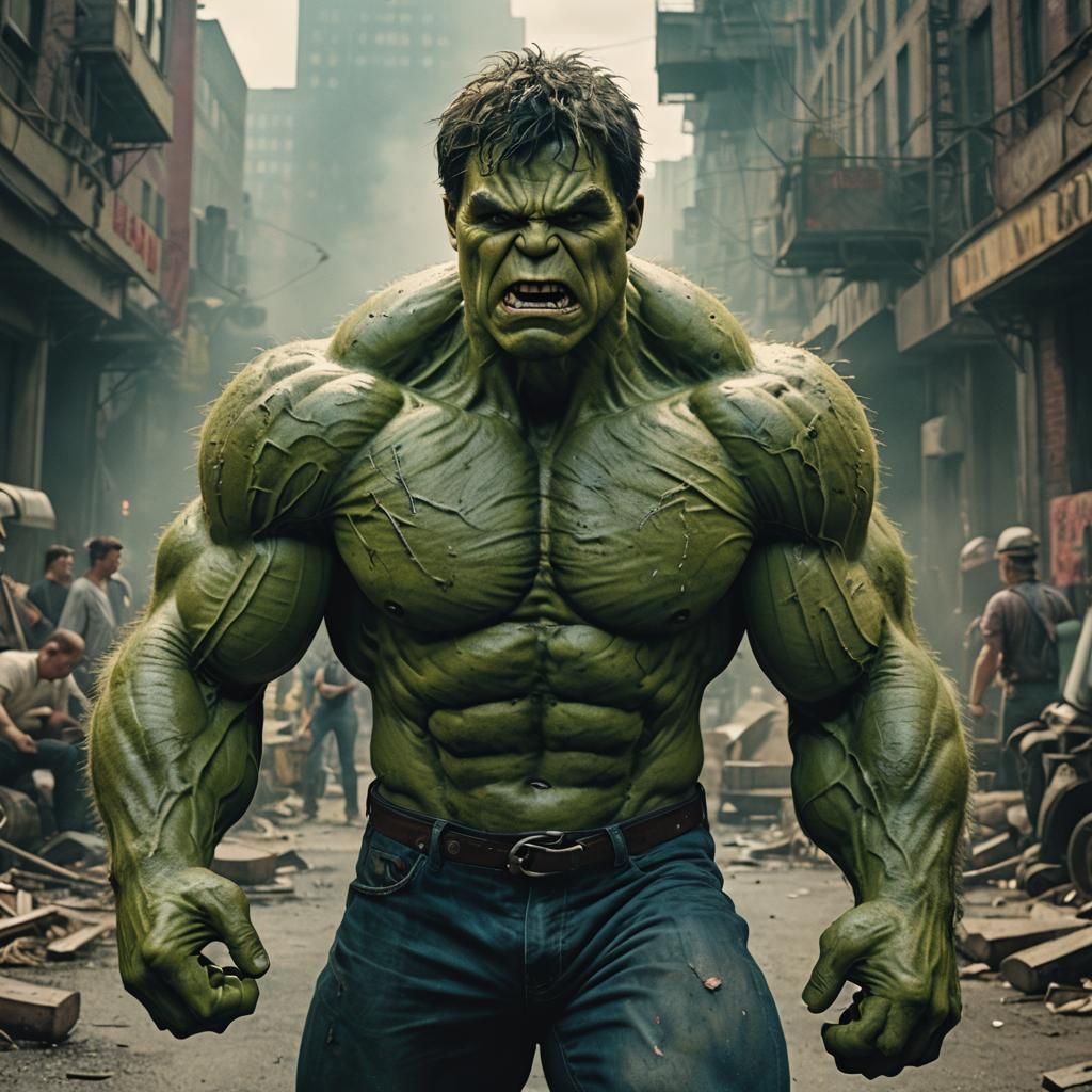 Incredible Hulk Transformation: Cinematic Film Still