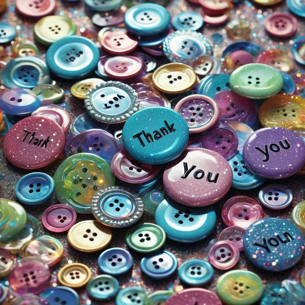 Colorful Buttons Spell Thank You in Digital Art