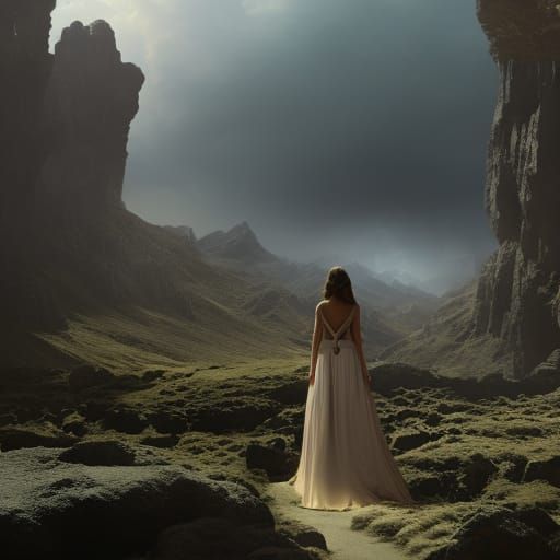 Girl in Ballgown: Epic Digital Matte Painting