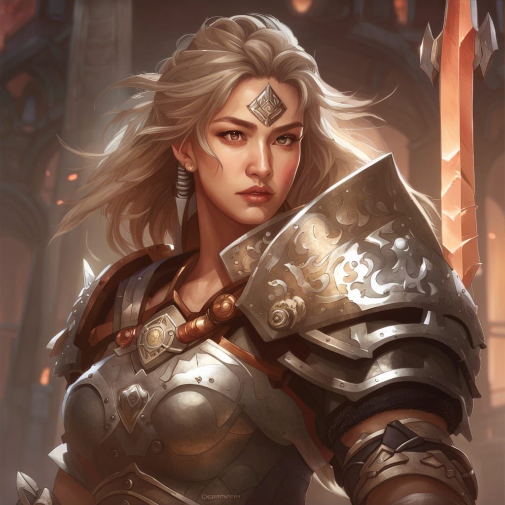 Barbarian Warrior in Colosseum: Detailed 4K Portrait