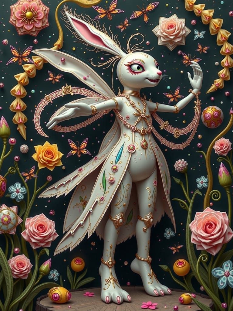 Whimsical Easter Bunny Mayhem in Fantastical Wonderland