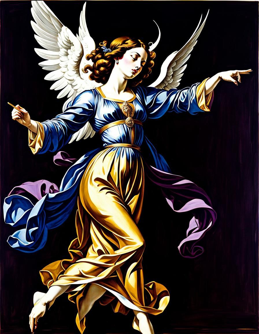 Angelic Figure in Renaissance-Baroque Style