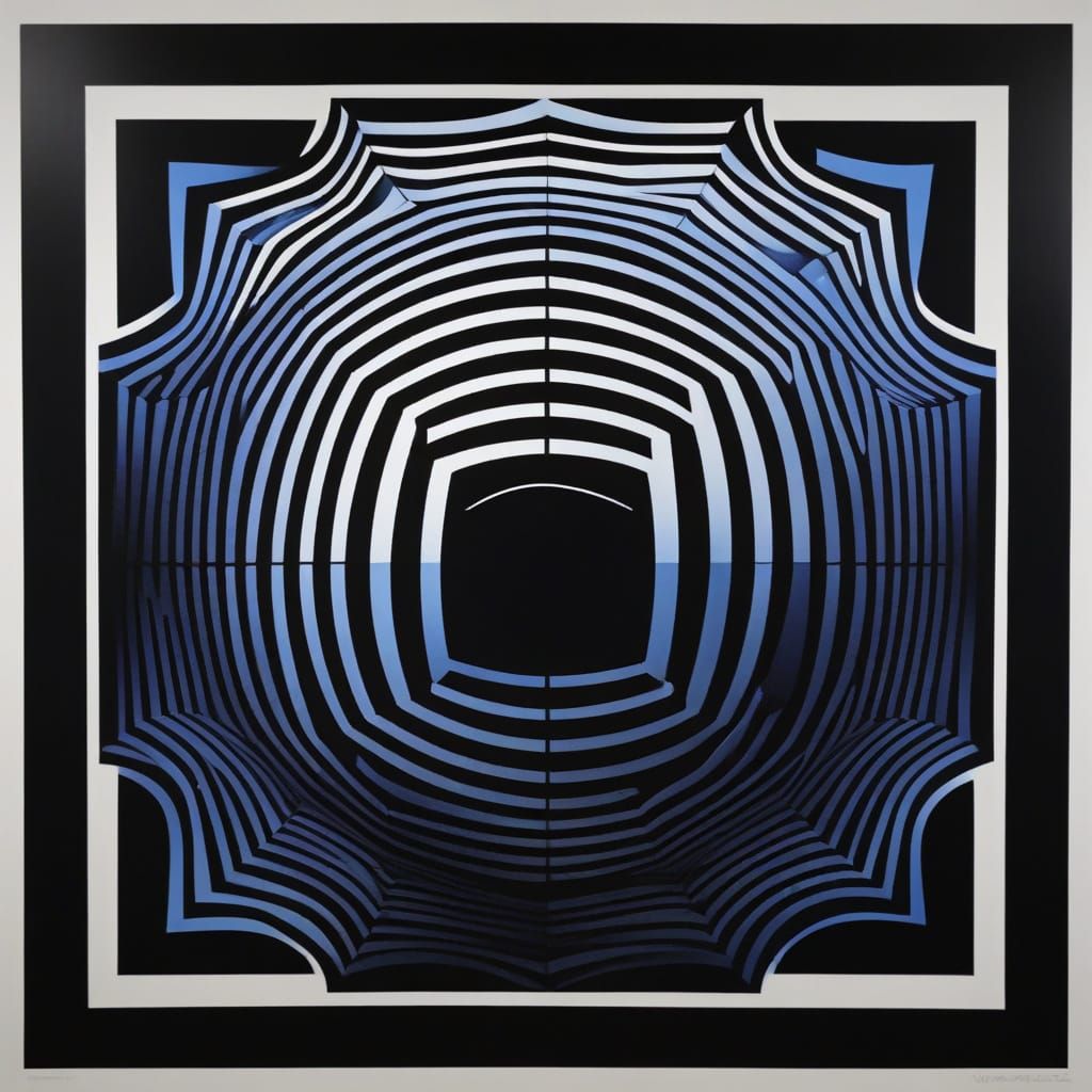 Cyberpunk-Inspired Geometric Abstraction