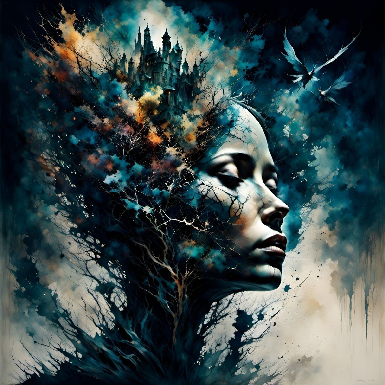 Psychedelic Glimmering Glass Darkscape