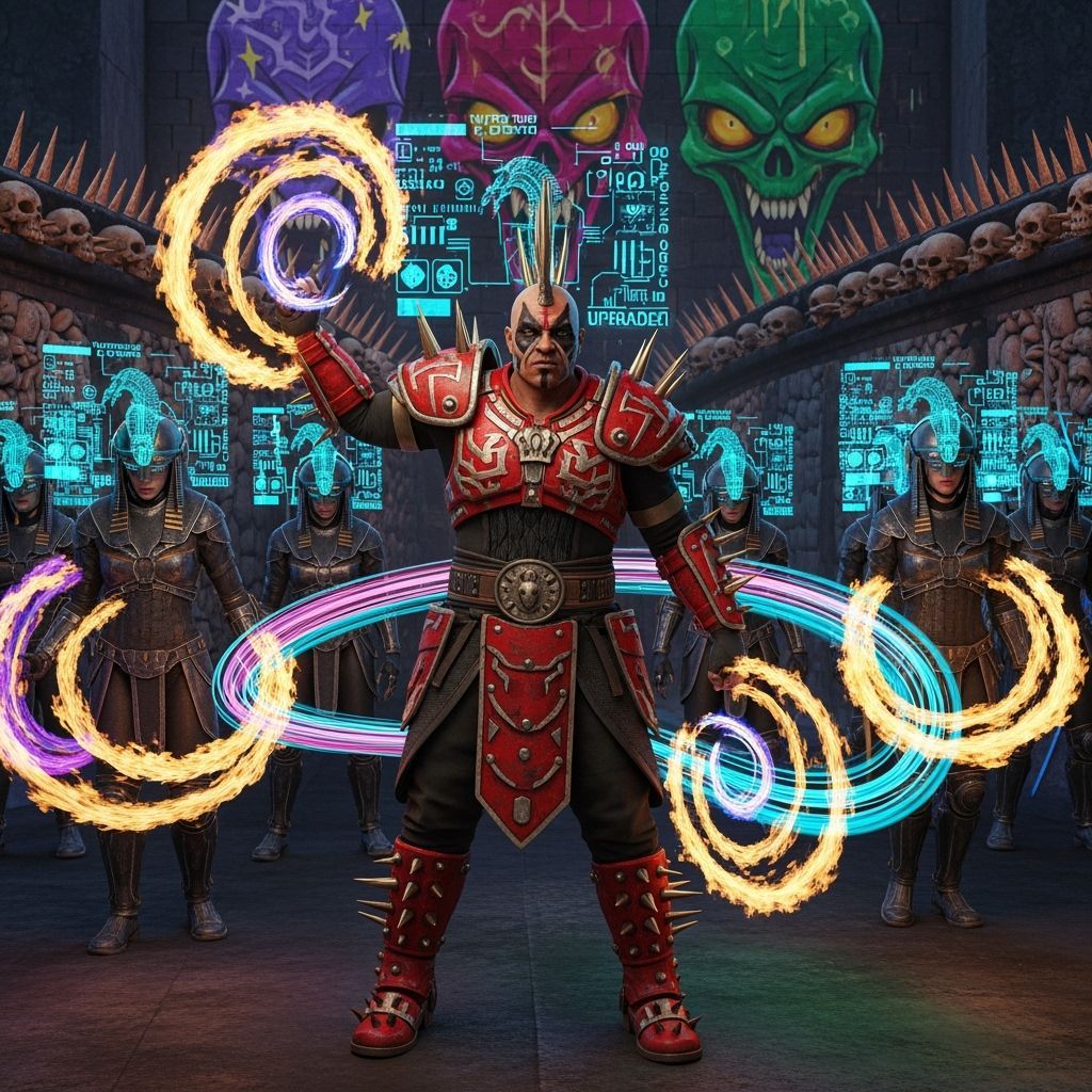 Futuristic Egyptian Army with Holographic Dragons