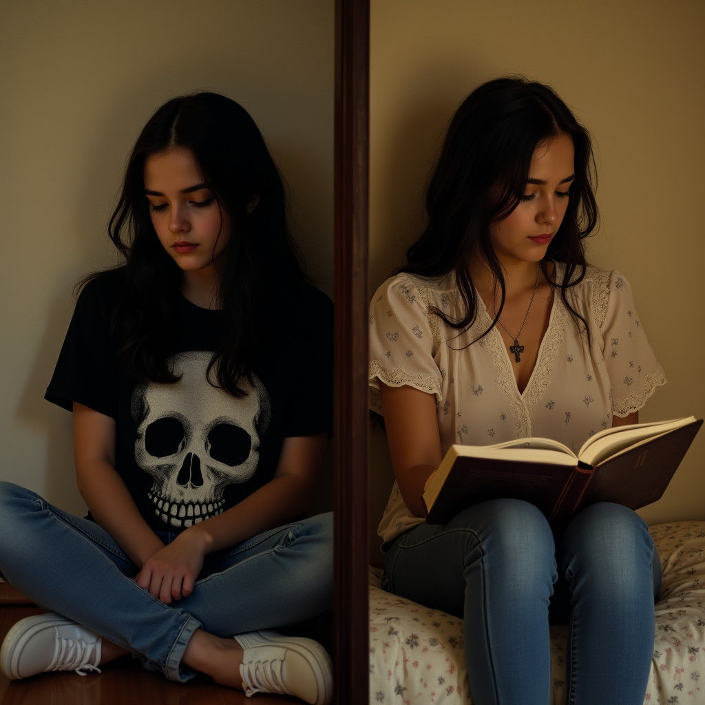 Portrait of Katy: Transformation in a Bedroom Setting