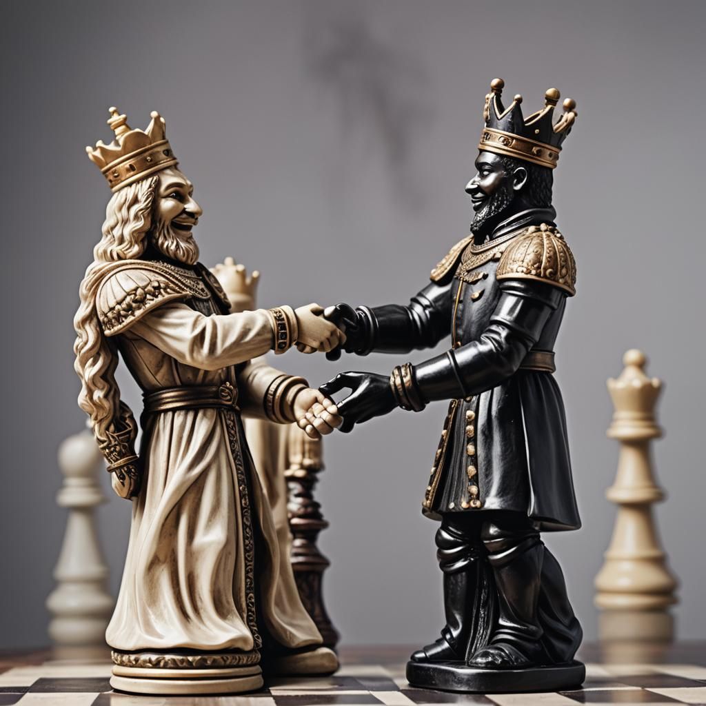 Chess Kings Peace Summit in Vibrant Colors