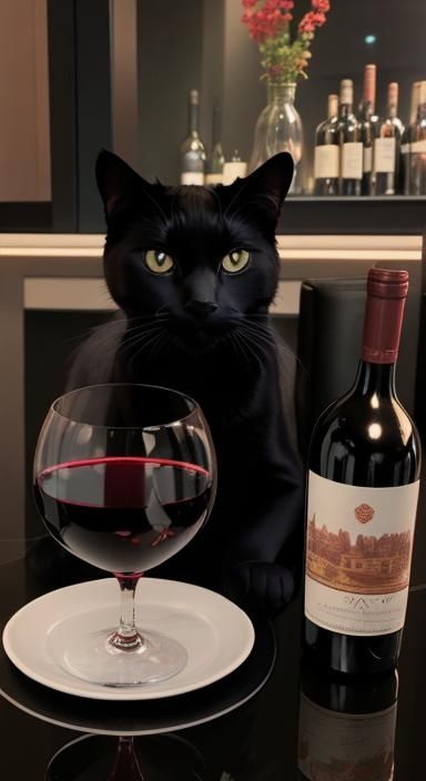 Black Cat Wine Taster on Table