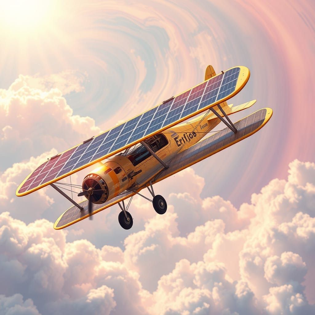 Solar powered biplane