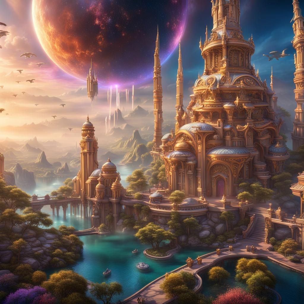 Utopian Vision: Interconnectedness in Detailed Matte Paintin...