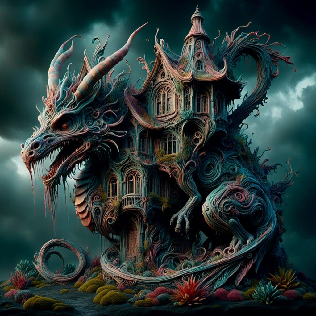 Dragon House Fusion: A Reptilian Architectural Marvel