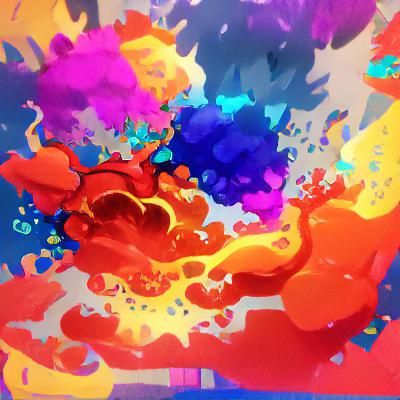 Saturated Secondary Color Explosion: Digital Art