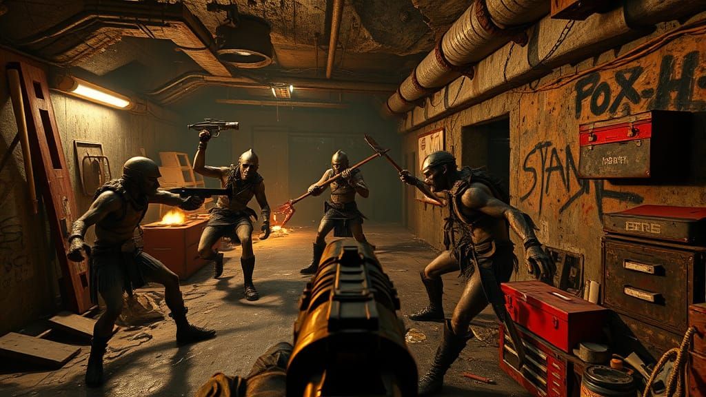 Post-Apocalyptic Bunker Showdown in Unreal Engine Style