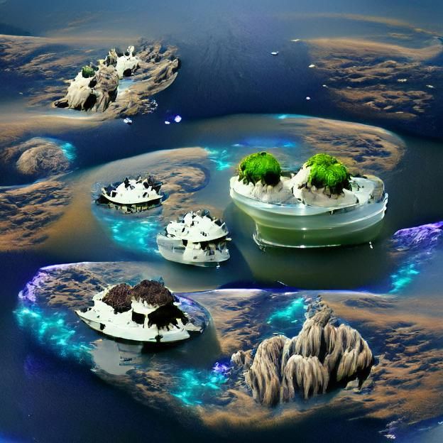 Floating Islands in a Celestial Realm