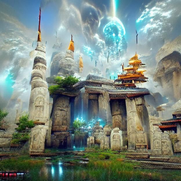 Ancient Temple Ruins: Evoking History
