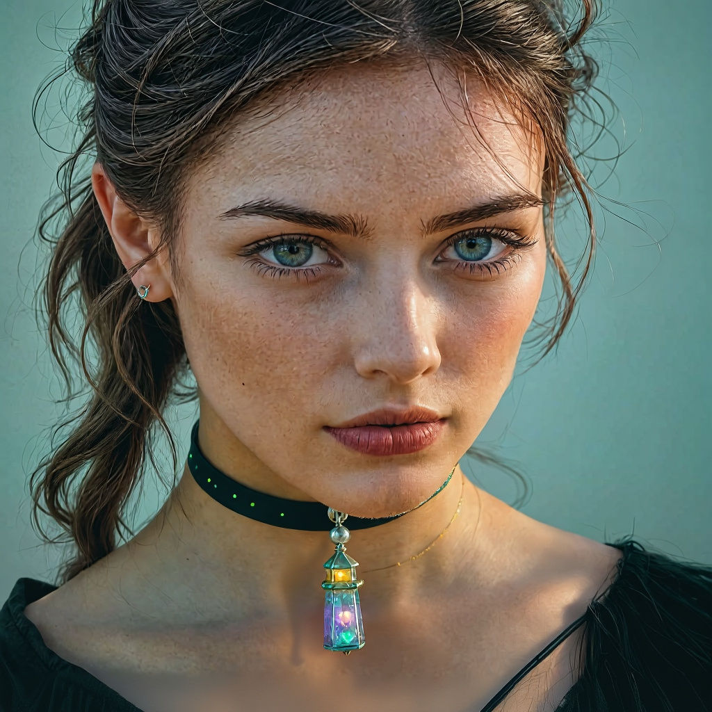 Bioluminescent Lighthouse Jewel Portrait