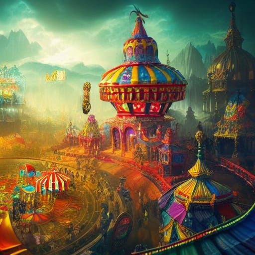 Colorful Fantasy Circus: A Digital Matte Painting