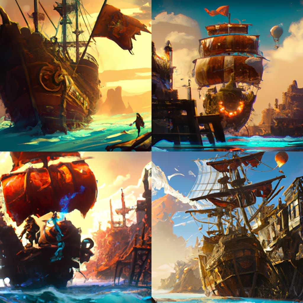 Dynamic Bon Voyage Concept Art in Orange and Teal