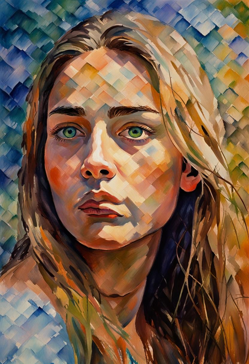 Expressive Impressionism: Woman in Serene Landscape