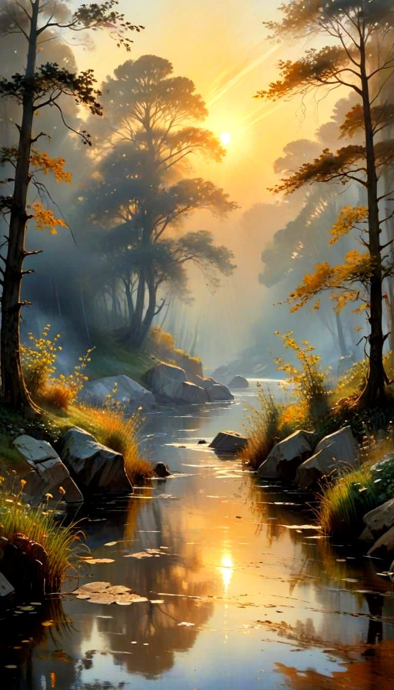 Vibrant Gouache Masterpiece Depicts Radiant Light