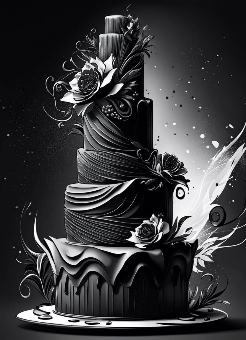 Epic Watercolor Wedding Cake Ink Art