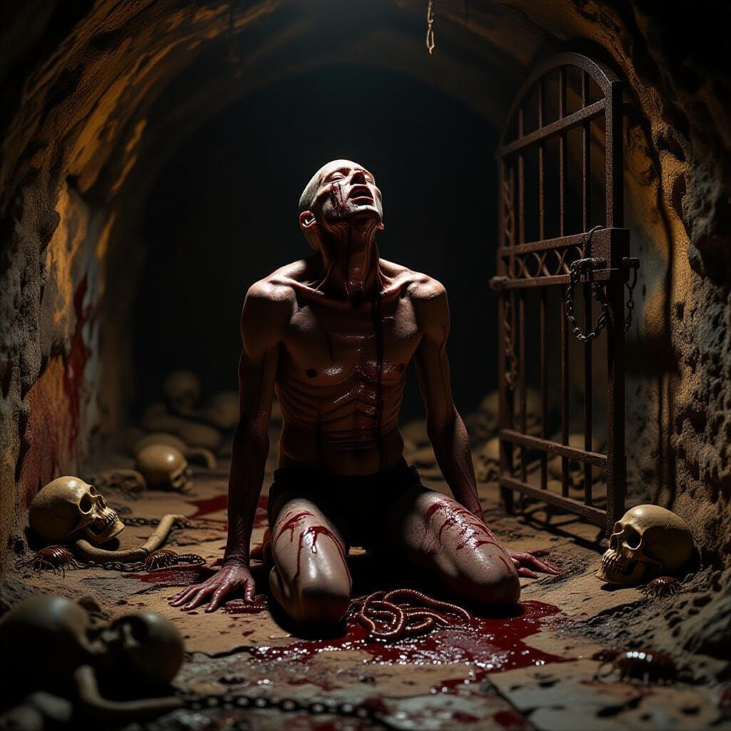 Haunting Agony in Decaying Catacomb