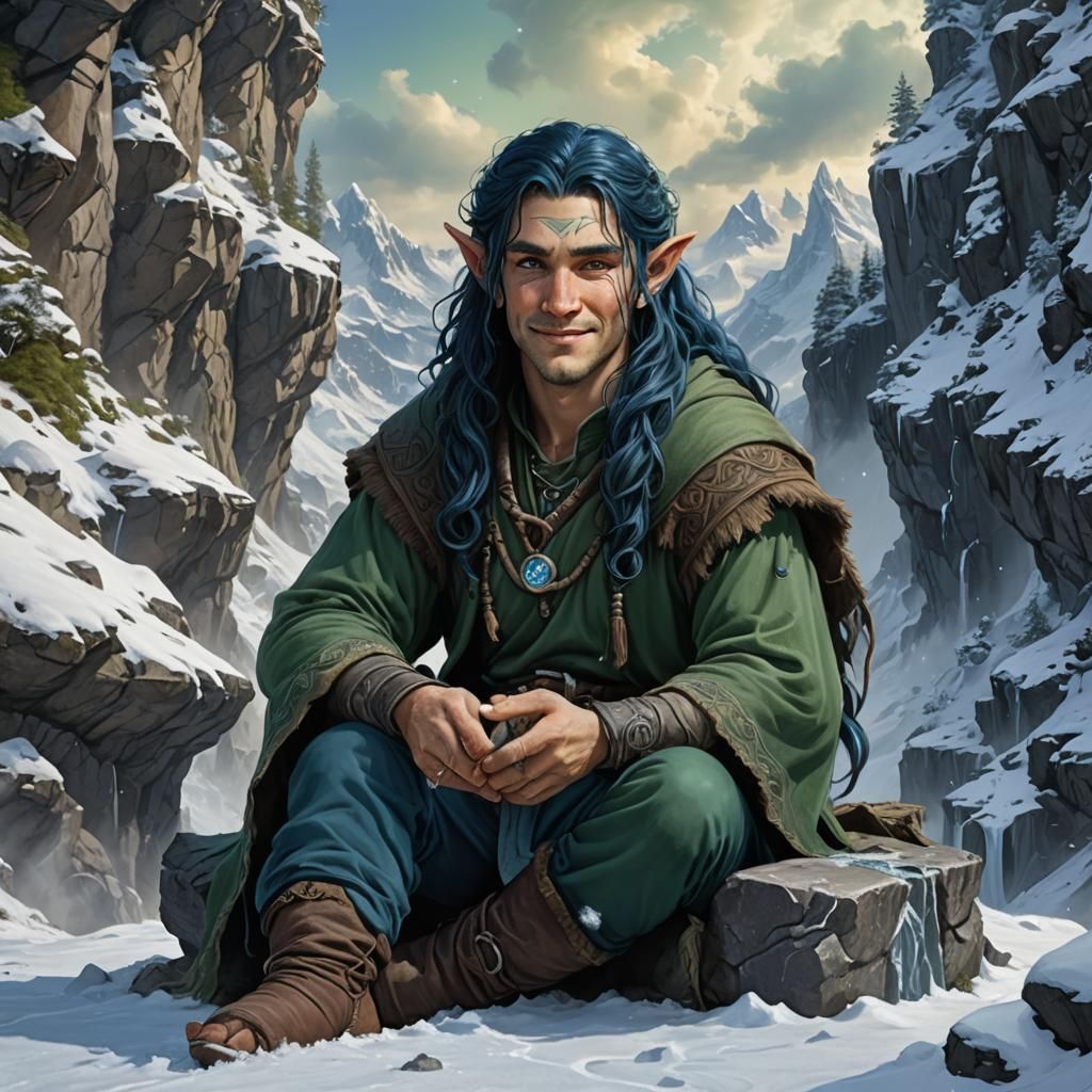 Halfling Winter Druid Conjuring Ice Magic