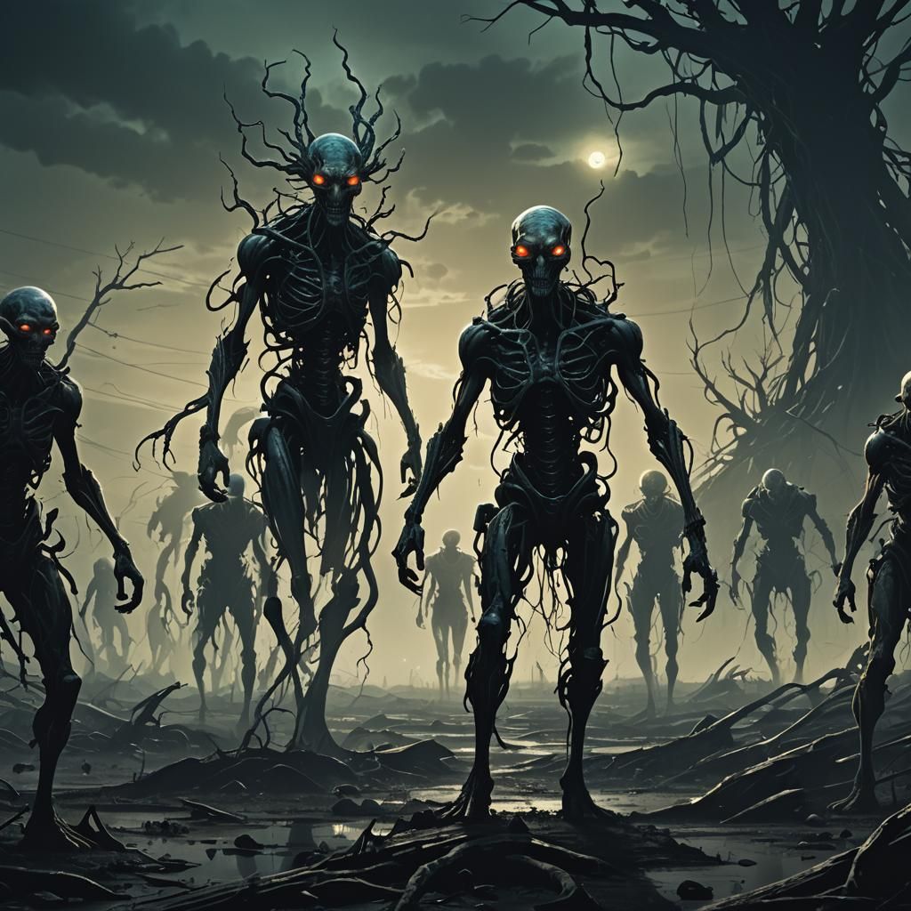 Post-Apocalyptic Mutants in Dark Fantasy Illustration