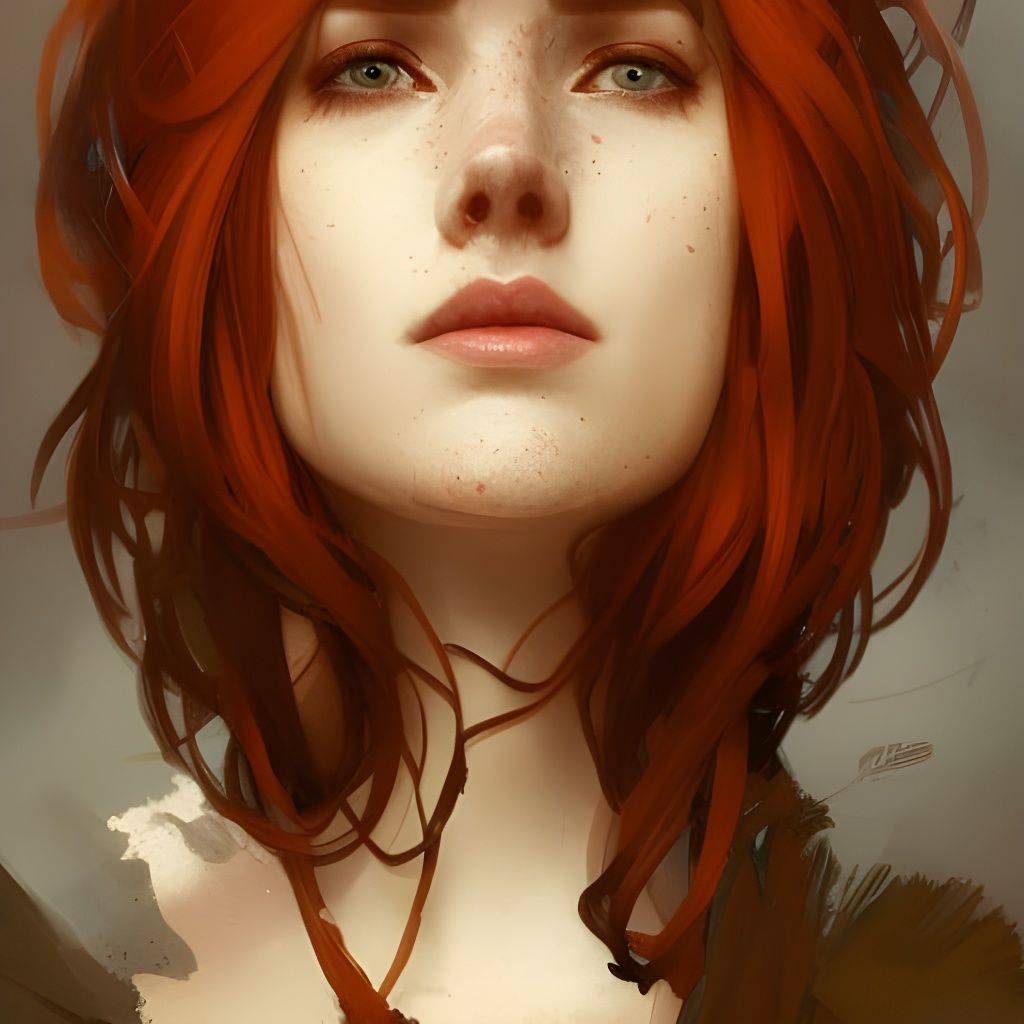 Intricate Portrait of Woman with Scarf, Hyperdetailed Art