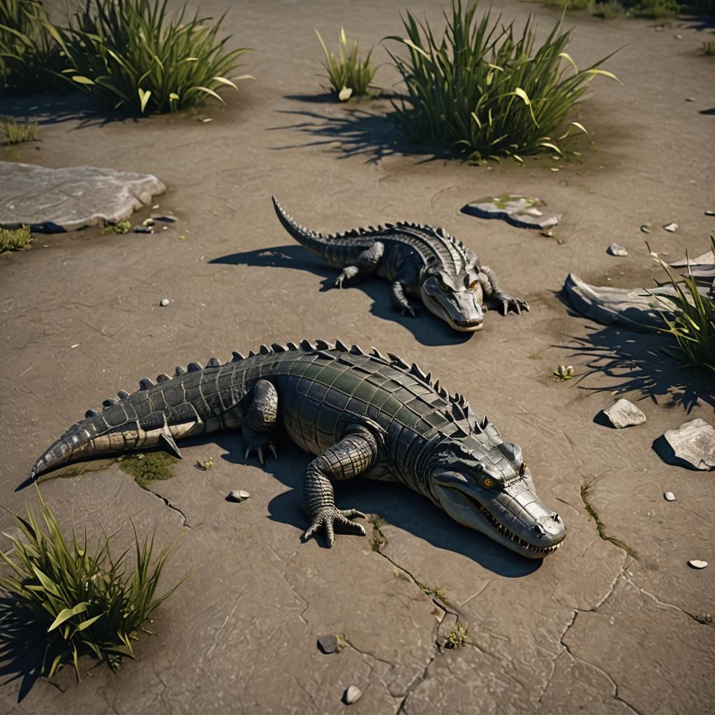 Detailed 3D Gator Rendering with Deep Shading