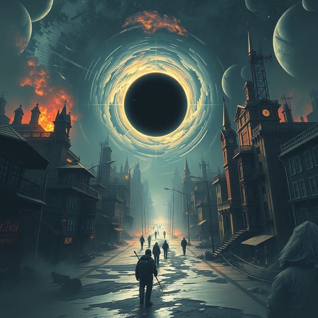 Black Hole Opens Over Apocalyptic City