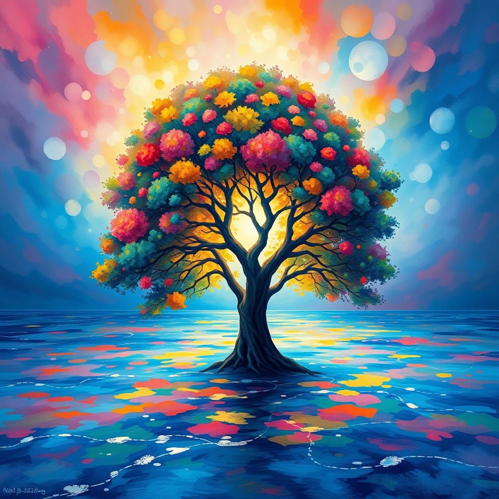 Epic Oceanic Masterpiece in Gouache and Watercolor Style