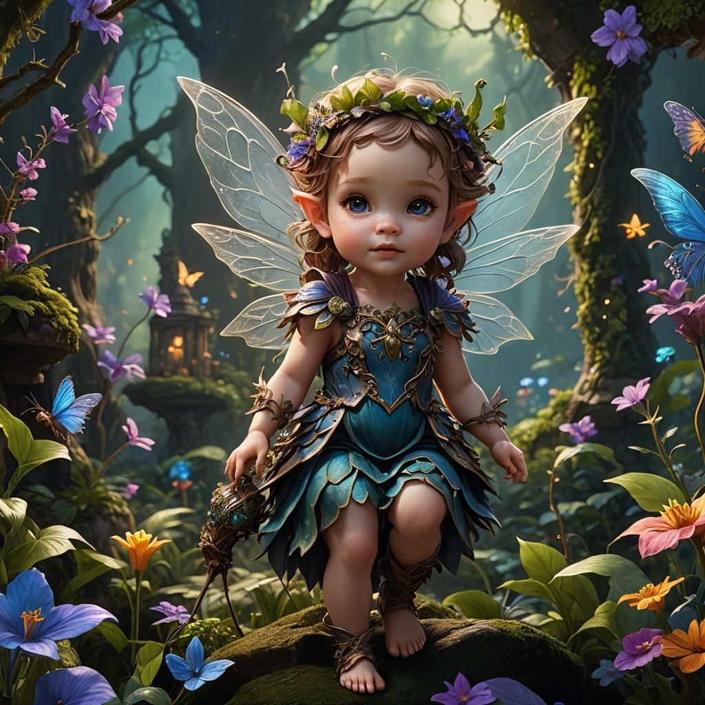 Fantastical Baby Fairy in Detailed Matte Painting