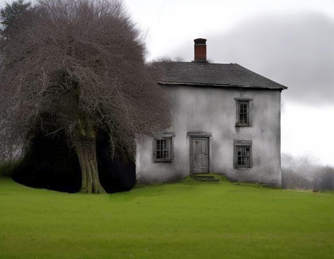 Weathered Farmhouse on Overcast Day