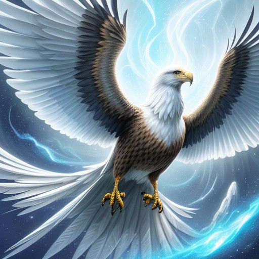 Majestic Crystalline Eagle Shines with Inner Light