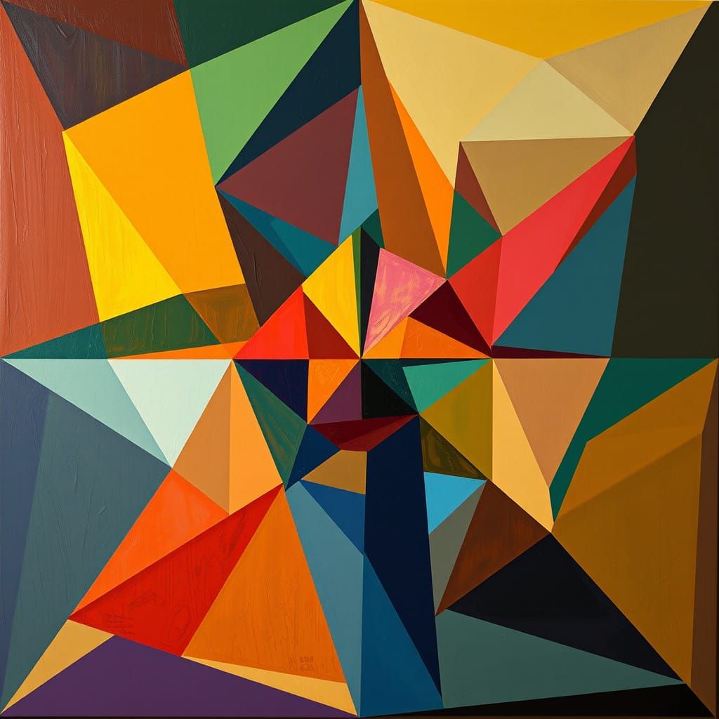 Cubist Landscape with Angular Forms