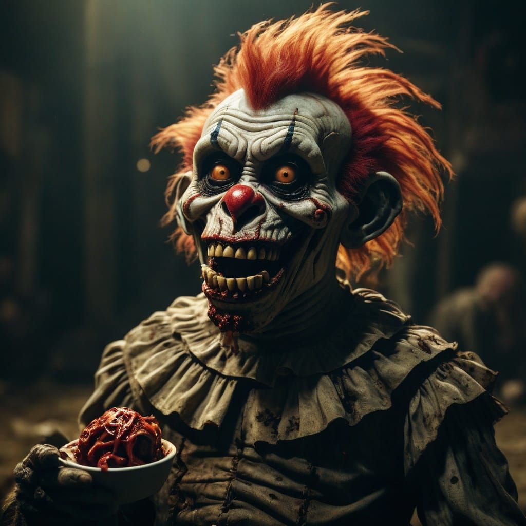 Ethereal Horror in a Dark Circus Setting