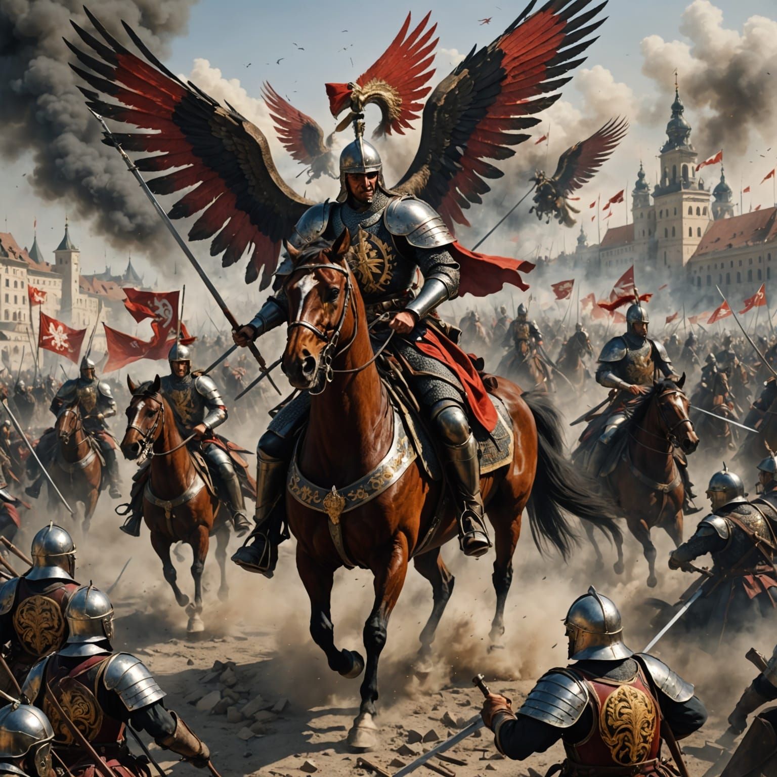 Polish Winged Hussars Charge into Battle at Vienna