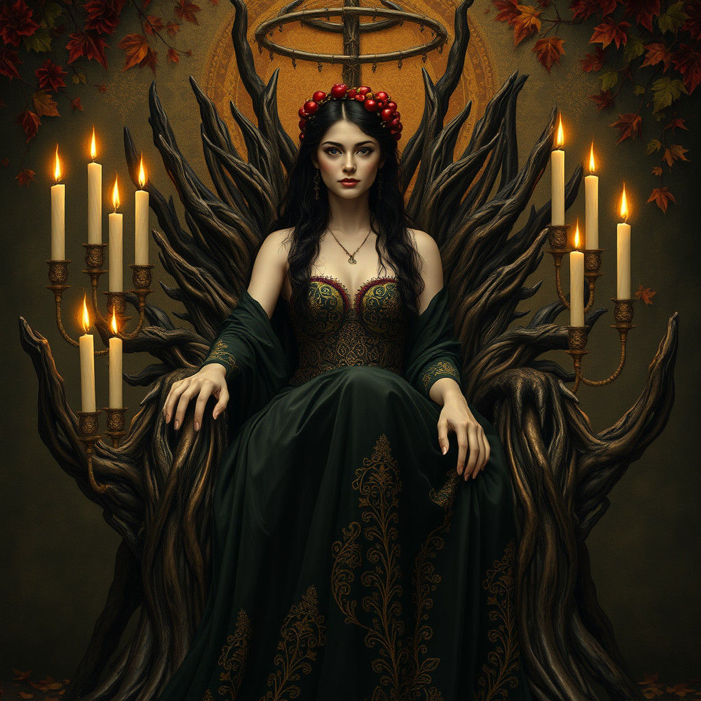 Persephone, Queen of the Underworld, in Romantic Style