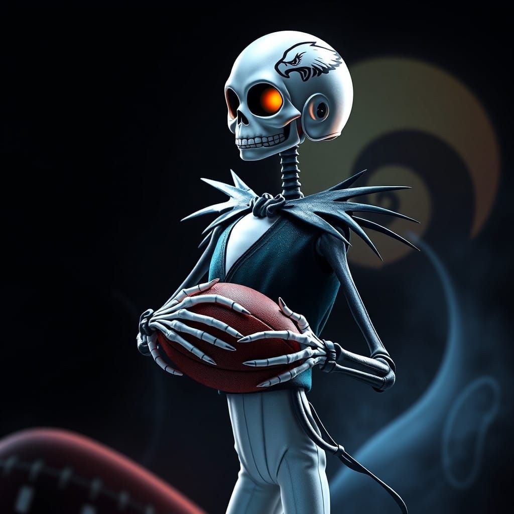 Jack Skellington in Midnight Green Eagles Uniform