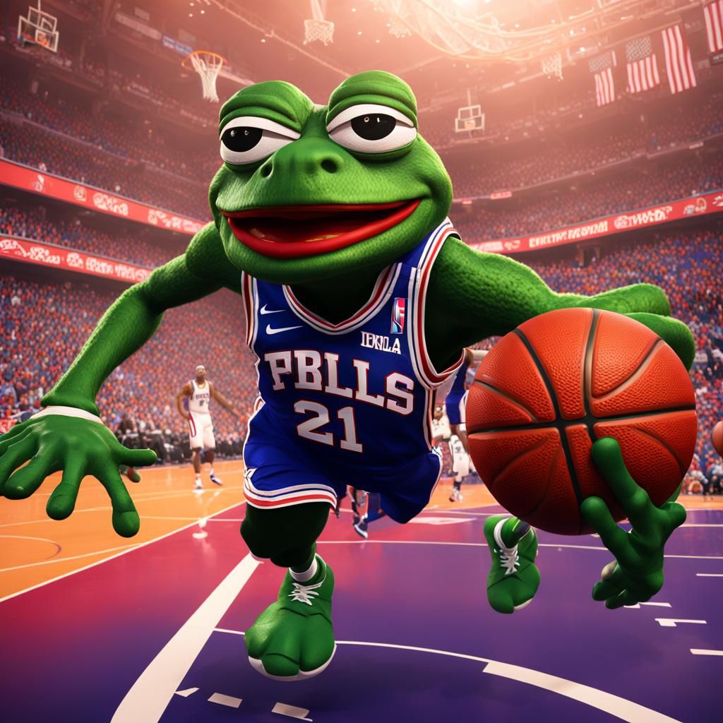 Pepe the Frog and Joel Embiid NBA Art