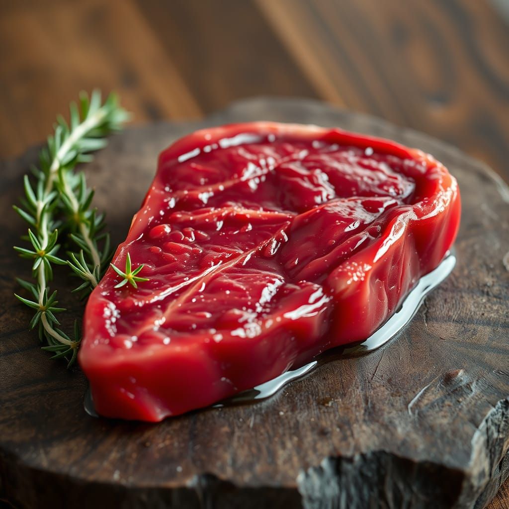 Hyperrealistic Gelatin Steak Rendered in Exquisite Detail
