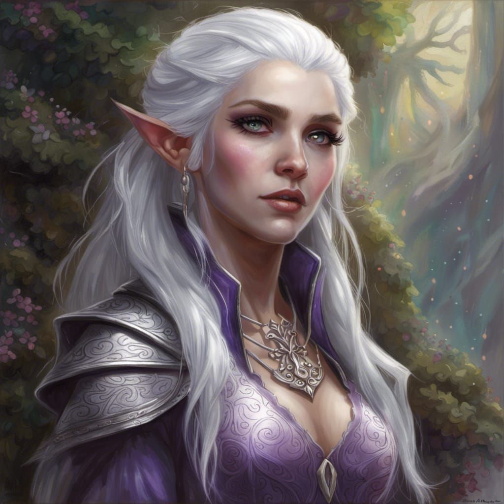 Ethereal High Elf Wizard in Fantasy Style